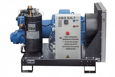 Станция компрессорная электрическая для неотапливаемого цеха нешумозаглушенная ЗИФ-СВЭ-5,2/0,7 без кожуха с пакетом "Север"